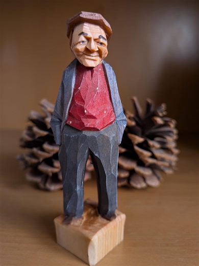 Hand Carved Wood Folk Art Figurine - Etsy