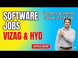 Latest Software Jobs in Vizag & Hyderabad | Freshers & Internships | 3-4 LPA Salary | Telugu