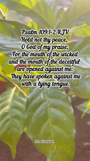Hold Not Thy Peace O God | Psalm 109:1-2 KJV | MrsChristian