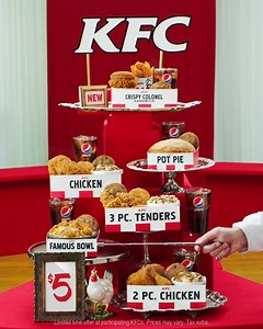 I estimate all these $5 Fill Ups cost about $5 each on account of it a being named a $5 Fill Up… and the fact that I invented it. | KFC