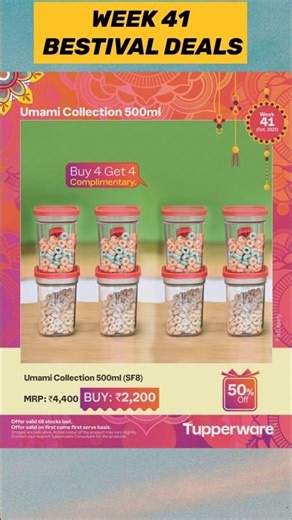 DIWALI SALE 2025 TUPPERWARE |OCTOBER'25 WEEK 41,42 OFFERS|UPTO 65% TUPPERWARE DISCOUNT