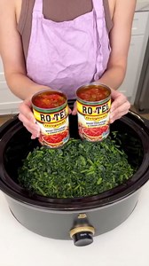 Spinach dip with Rotel made in slow cooker
