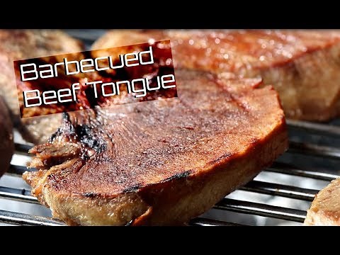 BBQ Tongue Recipe _ BBQ Beef on open flame charcoal Grill _ How to Barbecue Beef Tongue