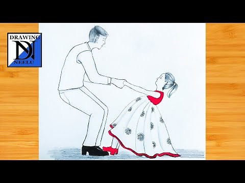 Father's Day drawing | Father and Daughter drawing easy ( step by step) | pencil drawing tutorial