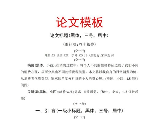 给大家分享一个超实用的论文格式模板!