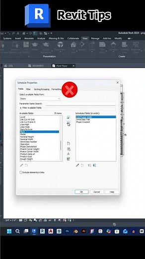 Revit Schedule Hack: Double-Click to Add Parameters! 📋⚡