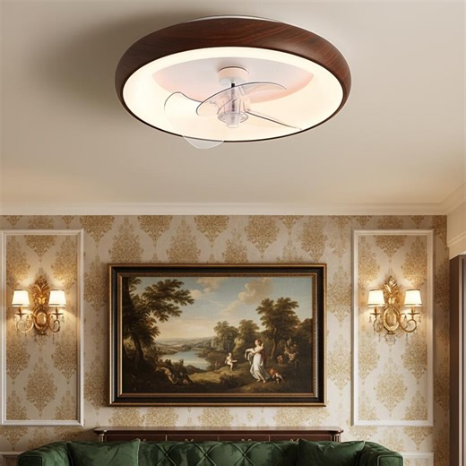 Kids Room Ceiling Fan Light LED Walnut Modern Bedroom Fan - Etsy