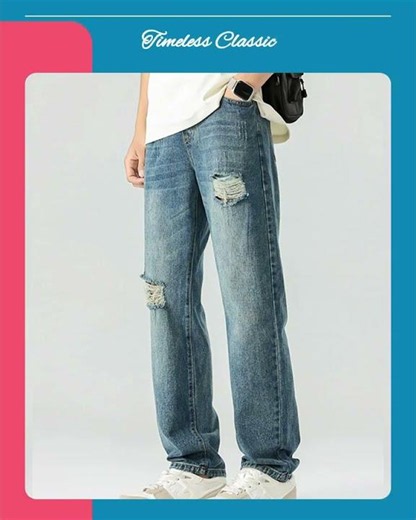 Men's Distressed Relaxed Fit Jeans
