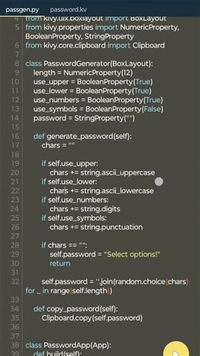 Pass Generator built with kivy python#python #coding #programming #kivy #Passgen