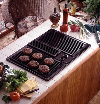 GE® 30" Patio Grill with Downdraft Venting System|^|JP380BVBB