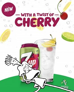 7-Up Free Cherry! Same great Lemon and Lime taste with a twist of cherry! | 7UP