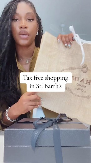 Always shop for your expensive pieces overseas! Prada woven fabric mini pouch. #stbarths #prada #unboxing