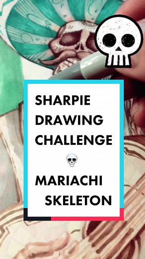 Sharpie Sugar Skull Drawing | Art Sketching Process