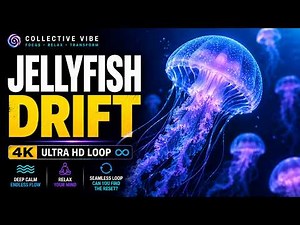 Jellyfish Drift 🪼🌊 | 4K ULTRA HD LOOP 🔁 | Hypnotic Ocean Flow ✨ | Relax • Focus