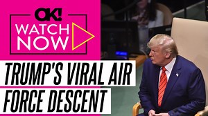 Donald Trump fuels health concerns as he smacks his leg 3 times and grips handrail to cautiously descend Air Force One steps: Watch