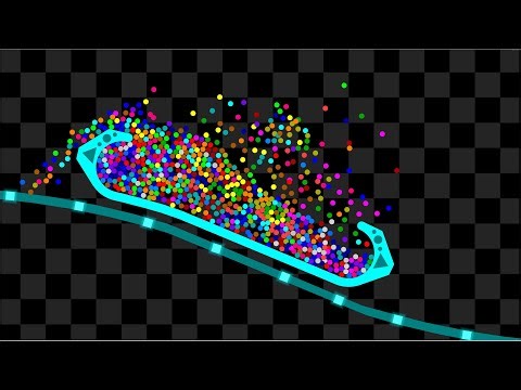 Stay in the Roller Coaster - Proliferation survival marble race in Algodoo