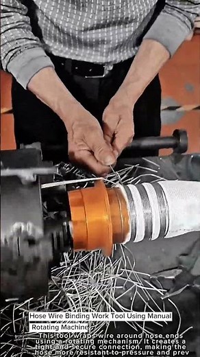 Hose Wire Binding Work Tool Using Manual Rotating Machine #worktool