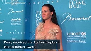 Watch Hillary Clinton honor Katy Perry at the UNICEF Snowflake Ball in New York City, where Perry received the Audrey Hepburn Humanitarian award. | NBC News