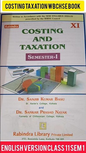 Class 11 English version Costing Taxation Book WBCHSE 2024-25 semester system #wbchse