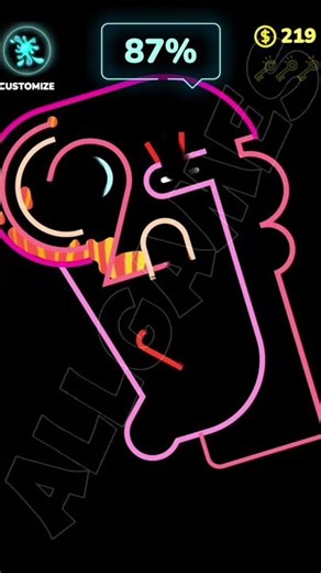 Neon Splash level 64 satisfying particle effects and accuracy #shorts #allgames #viralvideo