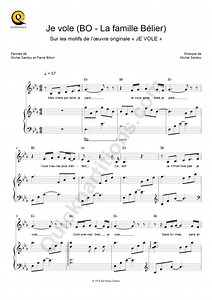 Partition piano Je vole de Louane