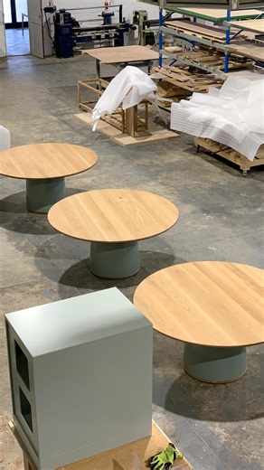 4.4K views · 237 reactions | The Round Stam Dining Table. We were commissioned by @kwa.architects to manufacture six Stam Dining Tables with a Natural Oak top and a Dove Green base for a collection of beachfront luxury villas in Mauritius. Each table is made to order. For more details, view our catalogue online or email our team at info@kino.co.za . . #kino #furnituredesign #interiordecor #interiordesign #mauritius #localdesign #kinofurniture #southafricandesign #capetown | Kino | Facebook