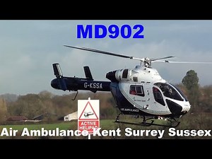 MD902 helicopter engine start takeoff and landing Air Ambulance Kent Surrey Sussex