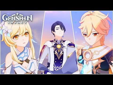 Lumine & Aether Reunion Cutscene Animation | Bedtime Story Archon Quest | Genshin Impact 4.7