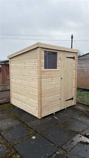 Compact, strong, and built to last 🔨🏡 Our 6ft x 6ft pent shed is a perfect storage solution for keeping your garden organised without taking up too much space. Featuring a single door, one window for natural light, and durable 12mm cladding, it’s built to be both practical and long-lasting 🌿 ✔️ Modern pent roof design ✔️ Strong 12mm cladding ✔️ Single door access ✔️ Window for natural light A reliable addition to any garden setup 🌼 Message us today to secure yours. #PentShed #GardenStorage #