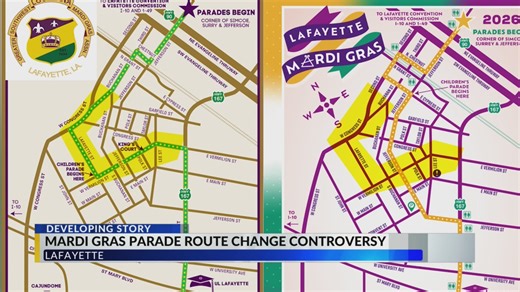 Lafayette officials and residents divided over new Mardi Gras parade route
