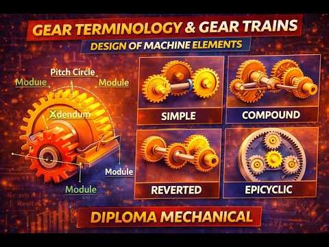 Gear Terminology & Gear Trains Explained | Design of Machine Elements | Diploma Mechanical