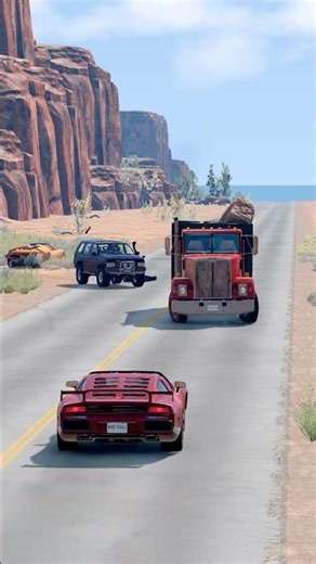 Realistic Highway Car Crashes #17 #beamngcarcrash #beamng #beamngdrive