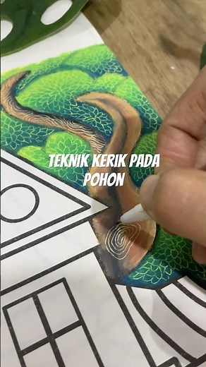 Tree Coloring Tutorial Using Gradation and Scraping Techniques