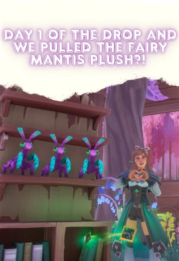 I was fully delusional thinking I’d get ONE fairy mantis plush on day one… left with THREE 🧚‍♀️🦗✨ #palia #fairymantisplush #smallstreamer #twitchstreamer #delusional