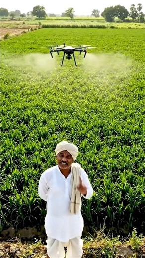 ड्रोन से खेती करने का आसान तरीका‌ #desijugaad#irrigation#farming