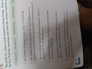 The prefix bio-forms words related to living beings. Some s the... | Filo