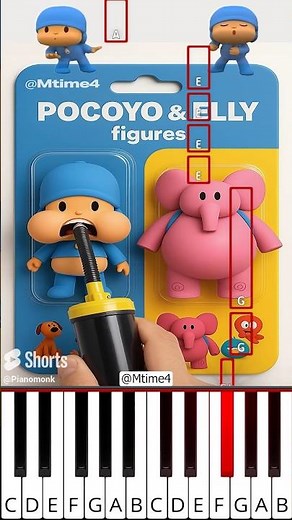 Pocoyo & Elly: From Normal to Balloon! 🎈➡️😂 (@Mtime4) - Octave Piano Tutorial