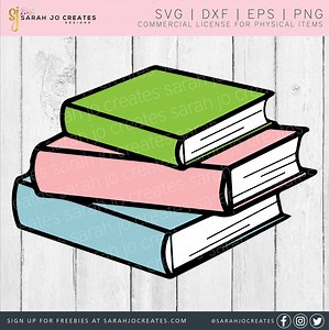 Book Stack SVG: Reading Clipart for Mugs & Shirts (digital Download) - Etsy