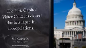 Government websites displaying messages blaming Democrats for shutdown