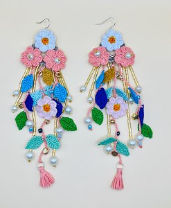 Micro Crochet Flower Earrings - Etsy UK