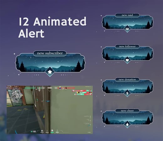 Animated Celestial Dark Stream Pack: Cosmic Blue Forest Theme for Twitch and Obs/streamlabs - Etsy