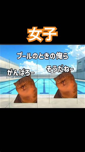 ※別に深い意味はありません#フリー素材#男子と女子の違い#プール