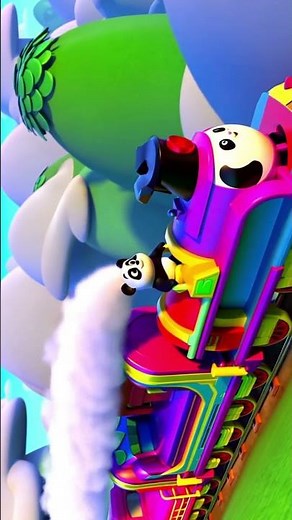 Panda on the Little Train 🚂🐼 | Cute Cartoon Short for Kids | Viral Kids Video #kidscartoon #kids