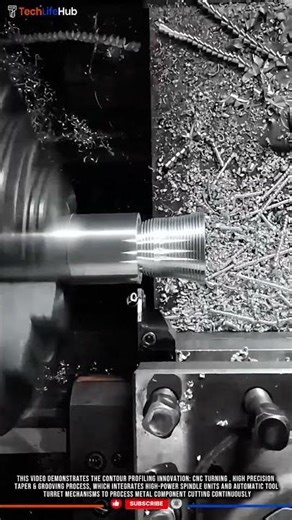 Contour Profiling Innovation: CNC Turning, High-Precision Taper & Grooving Process #tech
