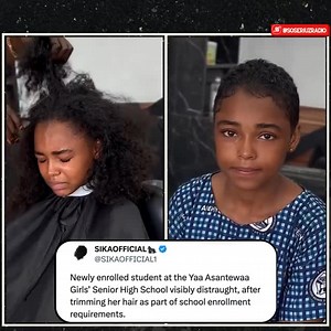 Mandatory hair cut leaves new student at Yaa Asantewaa girls’ school visibly upset 🫢 Should schools be allowed to mandate hairstyles as an enrolment requirement 🤔⬇️ #haircut #newlook #fyp | soseriuzradio
