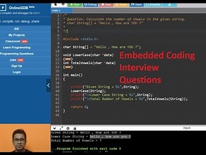 Embedded C Coding Interview || Question on Strings || Upper case to Lower || Firmware Developer