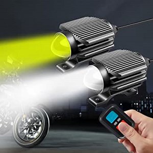 VSYSTO Motorcycle Headlight Waterproof LED Driving Light Auxiliary Spotlight for Motorcycle/Bike/Off Road/SUV/Boats/Trucks (4 Modes, 2 Packs)
