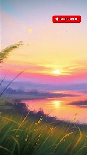 River Sunset Landscape Painting Ambient TV Art — Relaxing Nature Screensaver for TV | 4K