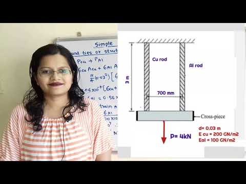 Problem 12 compound ties or struts, simple stresses and strains, Strength of materials