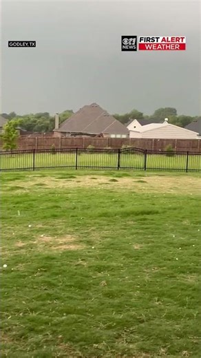 Large hail bounces around in Godley, Texas